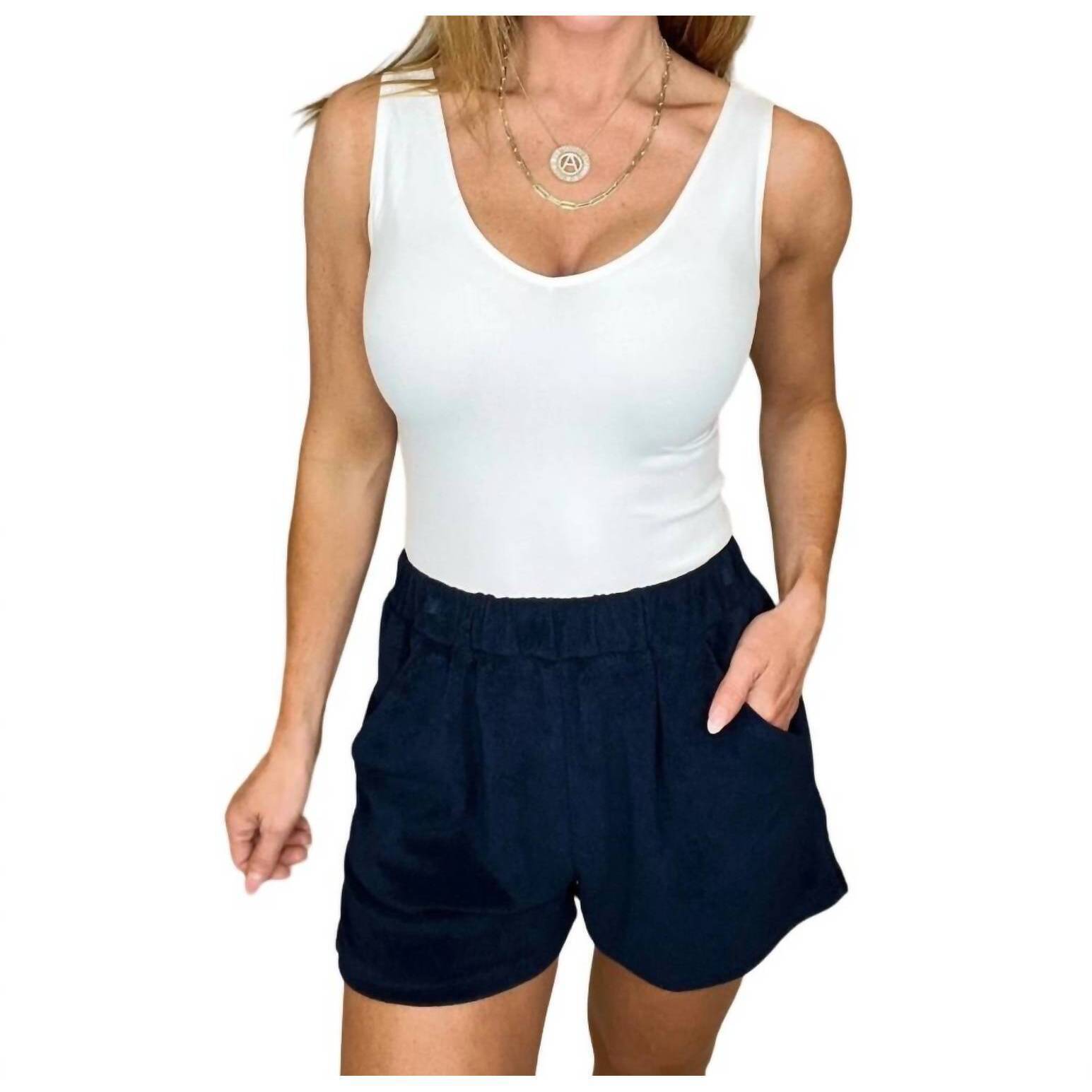 New P.S. Kate French Terry Shorts In Navy